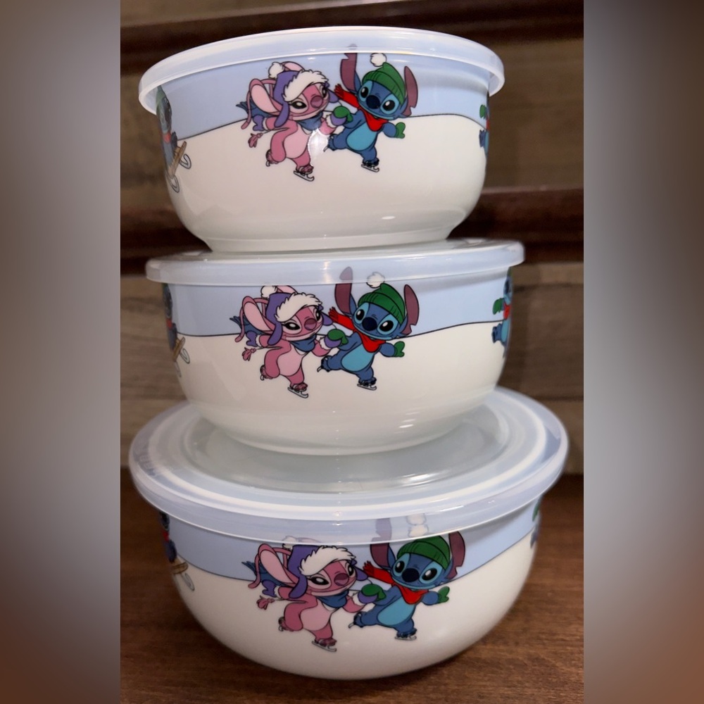 Super Cute 🥰 Disney  Lilo & Angel  SET of 3 Food Storage Containers - NEW